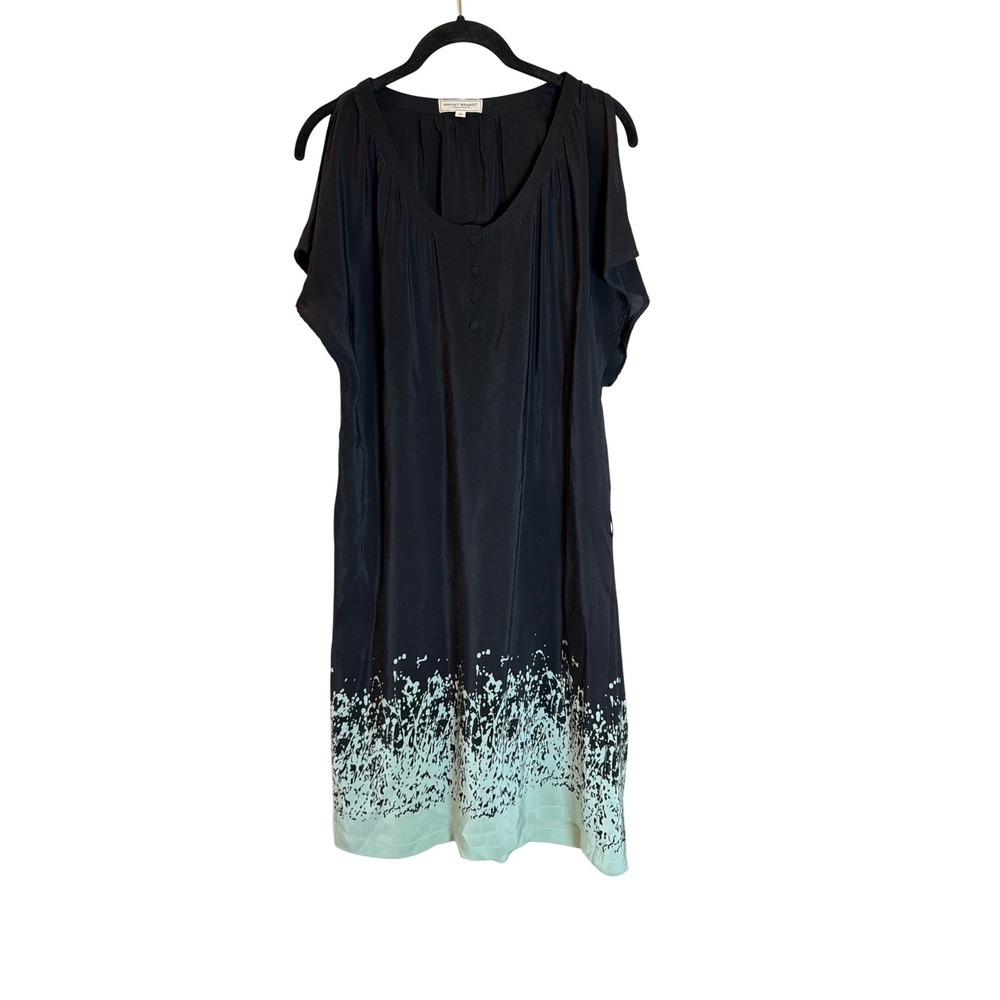 Margit Brandt Copenhagen Audianna 100% Silk Dress Black Mint M